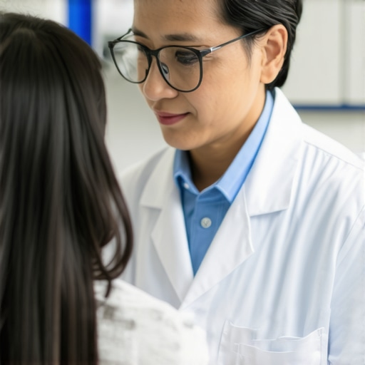 A doctor reviewing complex lab results with a patient, illustrating personalized immune system analysis