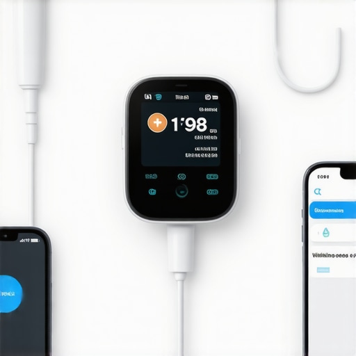 At-home health testing device with telehealth app and health data display