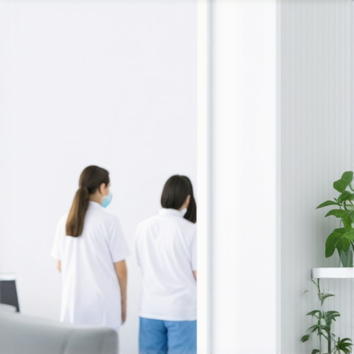 Healthcare professionals providing rapid lab tests and vaccinations in a contemporary clinic setting.