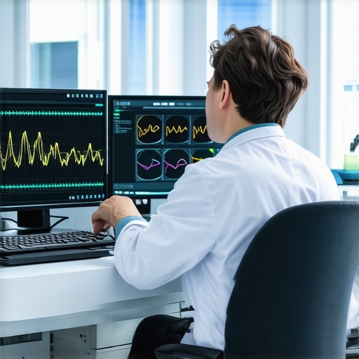 Medical professionals using high-tech diagnostic equipment in a modern healthcare setting