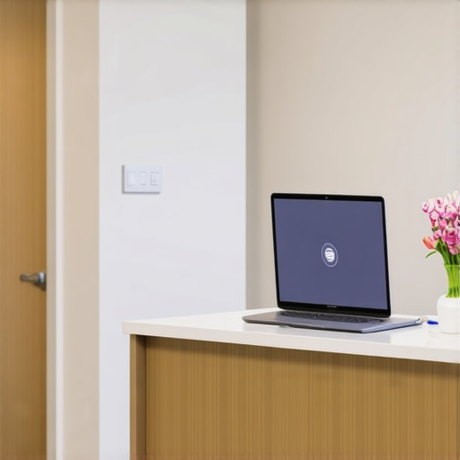 Modern healthcare clinic with rapid lab testing and telehealth services