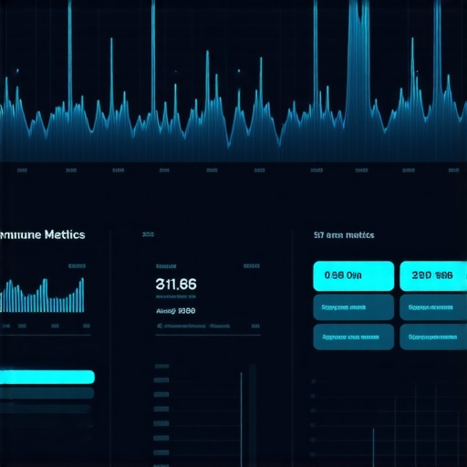 A modern digital dashboard showing immune health metrics and data visualization for personalized health management