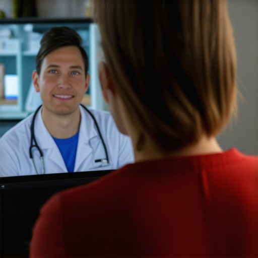 Person consulting with doctor via telehealth for personalized vaccination plan