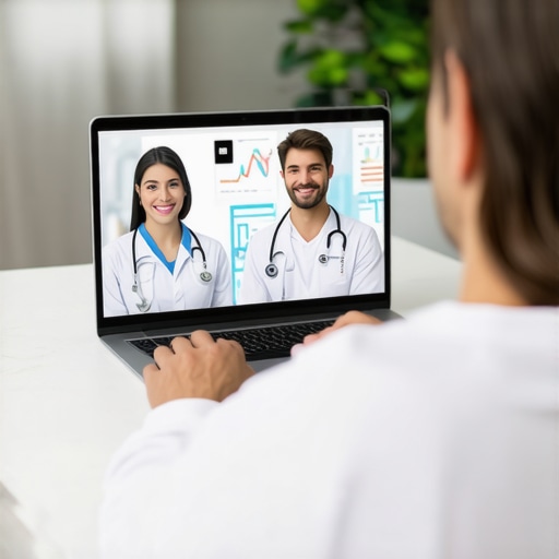 Person consulting with a doctor via laptop for quick vaccination and wellness strategy