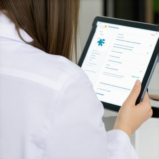 Person engaged in a telehealth session on a tablet, reviewing lab results for travel vaccinations.