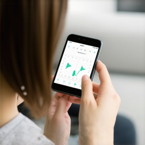 Person checking blood sugar levels with a digital monitor connected to a smartphone