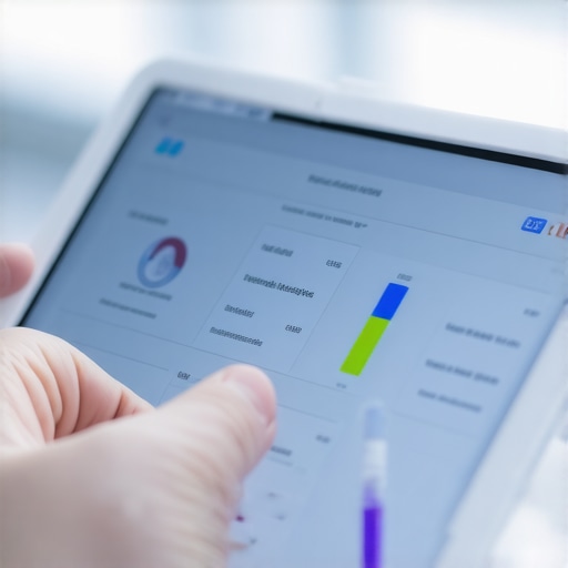 Tablet showing health data and vaccination schedules in a healthcare environment