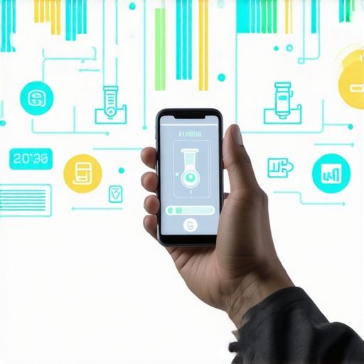 Person interacting with a smartphone displaying health data, lab results, and AI integration for wellness management.