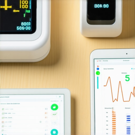 A person using digital health devices and tablet for wellness tracking