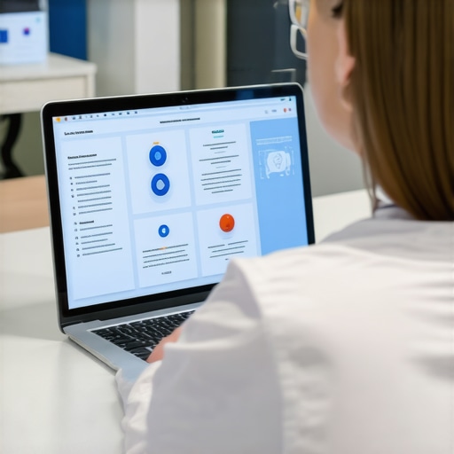 A person consulting with a healthcare professional via laptop, reviewing lab results for quick understanding