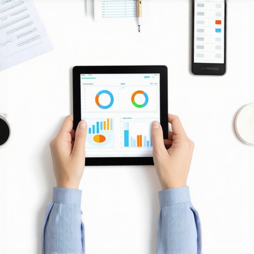Person analyzing digital health data on a tablet with charts and lab results