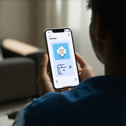 Person having a virtual health consultation on a smartphone at home