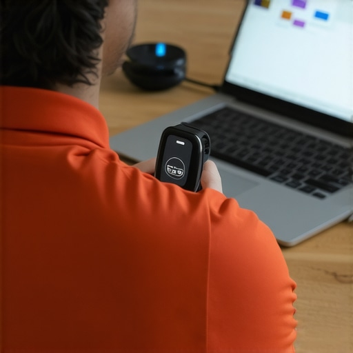 Modern Wellness Tools for Long-Term Health Person monitoring health data on wearable devices and a computer with telehealth platform