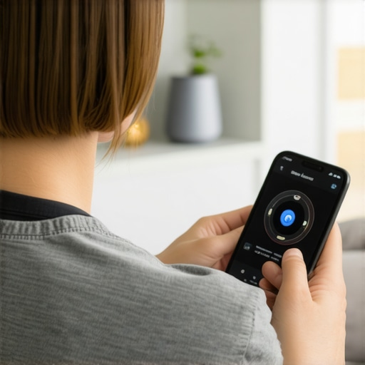Person checking health data on a wearable device and smartphone.
