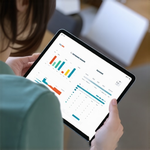 Person Reviewing Wellness Data on Tablet Individual analyzing health and lab data on digital device for wellness maintenance