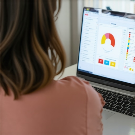 Person reviewing health charts and blood test results on a laptop at home.
