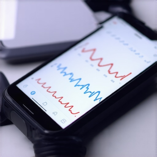 Person reviewing health data on a tablet with wearable devices.