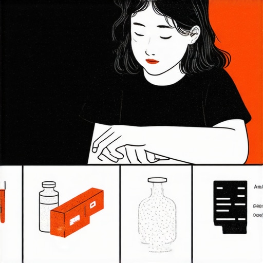 Person setting alarm, drinking water, and relaxing before blood test