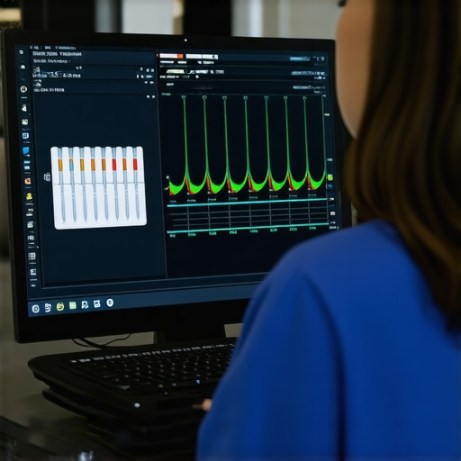 Doctor analyzing mold toxin lab results via telehealth on a computer.