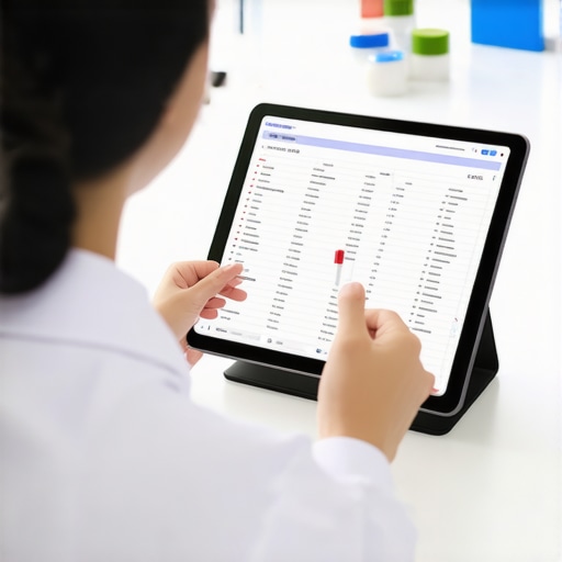 A digital tablet showing lab results being discussed with a healthcare provider during a telehealth consultation