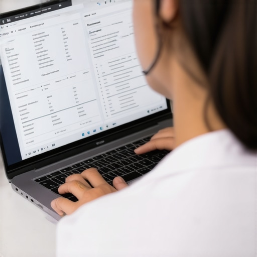 Virtual health consultation with lab results and vaccination records Person viewing digital health records and lab results on a laptop during a telehealth appointment