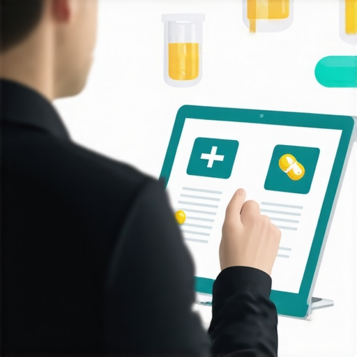 Person using smartphone app to track medication and pharmacy delivering meds