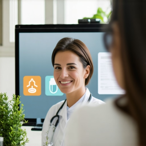 Virtual Allergy Consultation Patient using telehealth platform on laptop for allergy management.