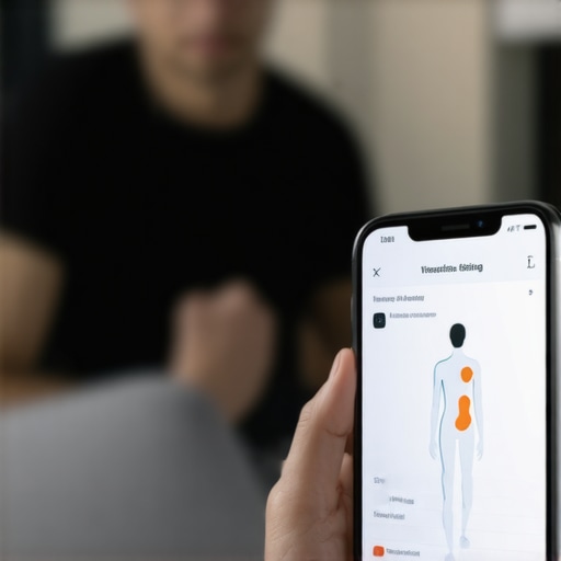 Digital Health Monitoring Tools for Wellness A person tracking blood pressure with a digital device and smartphone
