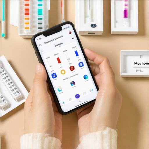 A person managing their health records and tools digitally.