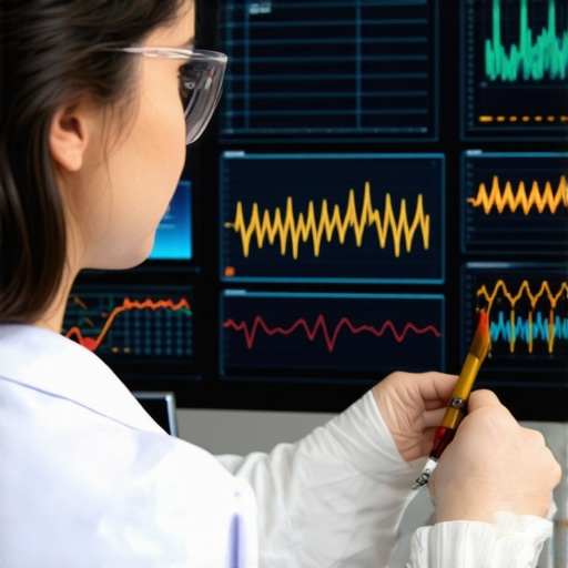 Medical professional reviewing digital lab test results during a consultation.
