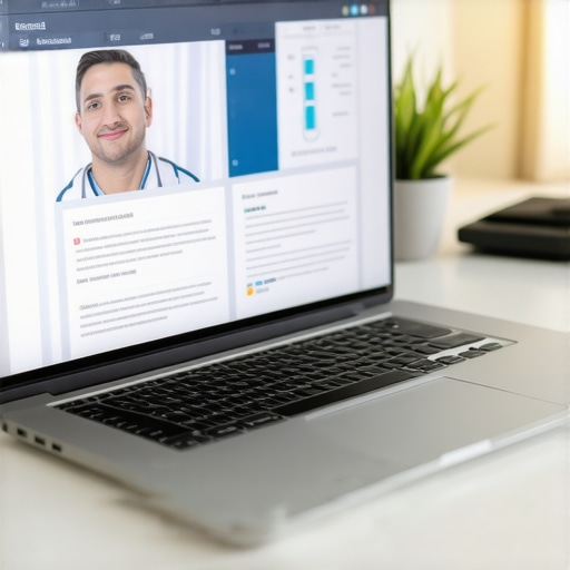 Doctor consulting via telehealth with lab results Virtual healthcare session with doctor and digital lab results