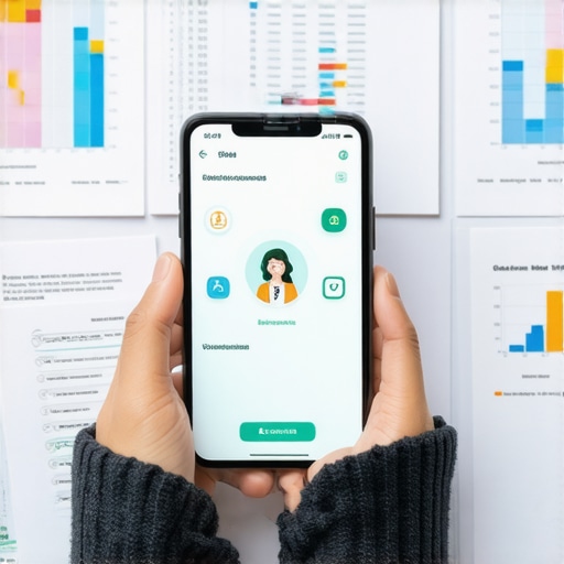 Person on a smartphone managing health and medication info through a telehealth app