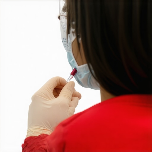 Individual having a blood test at a healthcare facility