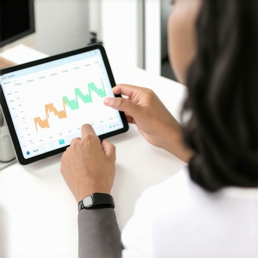 Person checking health data on digital device