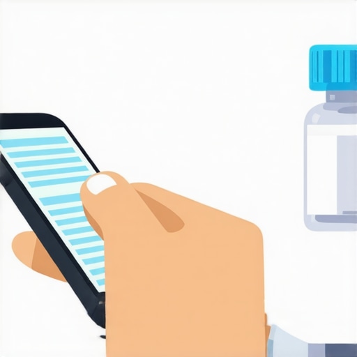 Scanning Vaccination Records Parent using a smartphone to scan child's vaccination papers for digital storage.
