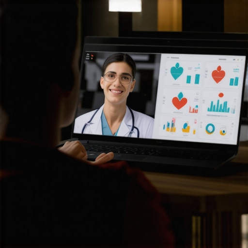 A telehealth appointment with a healthcare professional discussing lab tests and vaccination plans.
