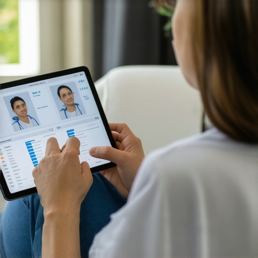 Virtual health consultation with lab data analysis Person analyzing health test results remotely via telehealth
