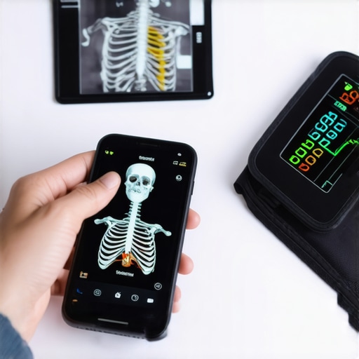 Advanced Bone Health Monitoring Tools Close up of a health tracking app showing bone density data and skeletal health markers