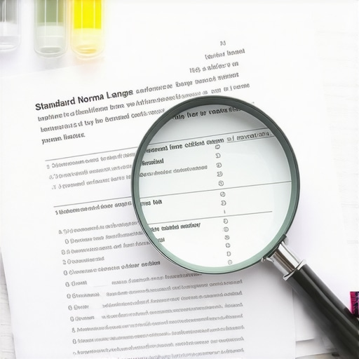 Analyzing Lab Results for Optimal Health Close-up of a medical lab report with a magnifying glass highlighting specific health markers.