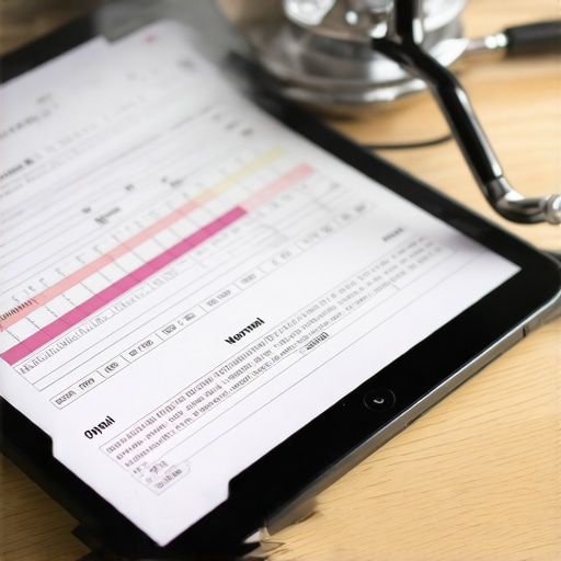 Digital lab report showing the difference between optimal health markers and standard normal ranges.