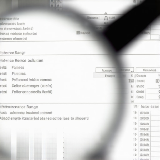 Decoding Lab Reference Ranges Magnifying glass over a lab report showing clinical reference ranges for blood work.