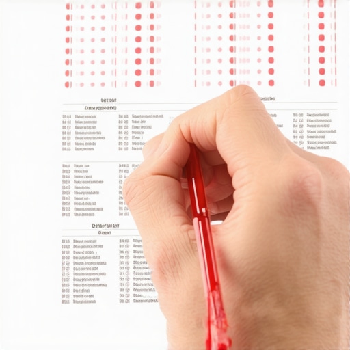 Deep dive into laboratory data Hand circling markers on a blood test result.