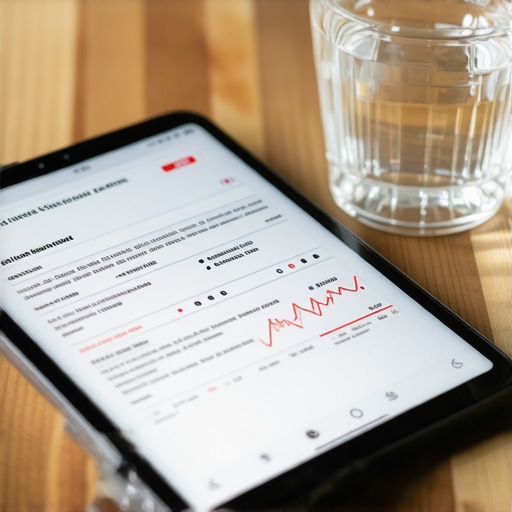 Detailed medical lab report on a digital tablet A close-up of a digital lab result showing specific health markers on a screen.