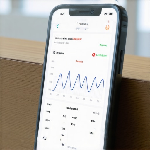 Smartphone screen displaying a digital health dashboard with trending lab results.