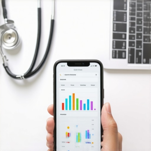 A person tracking their lab results and vaccination schedule on a smartphone health app