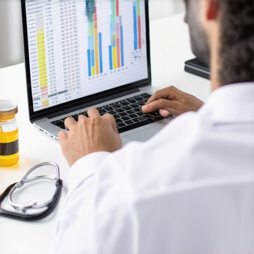 A person reviewing long-term health data on a laptop dashboard
