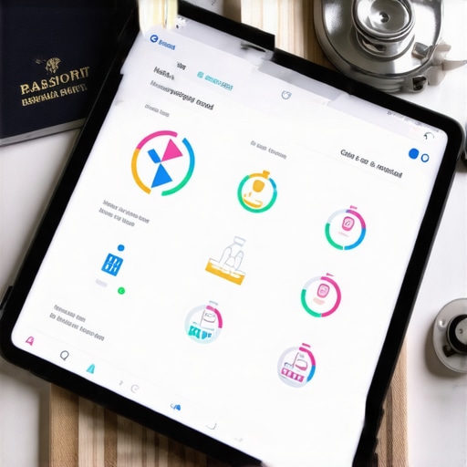 Tablet displaying a digital health dashboard with vaccination and lab records