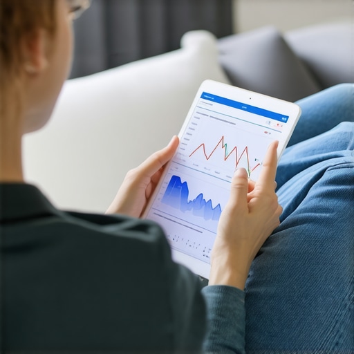 Person reviewing digital health data on a tablet