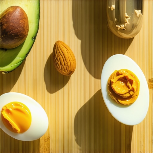 A breakfast plate containing eggs, avocado, and healthy fats designed to optimize nutrient absorption.
