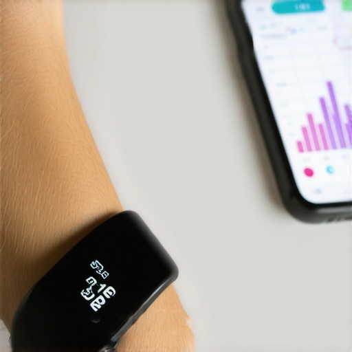 A person tracking their real-time metabolic data using a wearable CGM sensor and a mobile app.